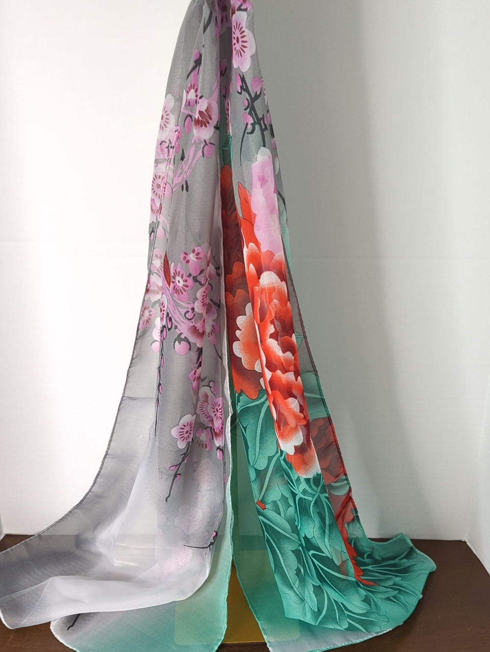Multi color Floral Organza Scarf